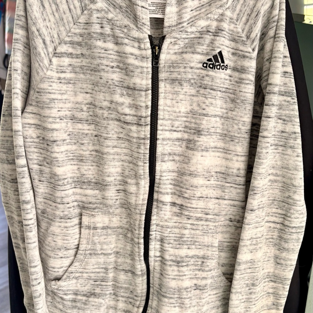 Adidas Heathered Gray Hoodie